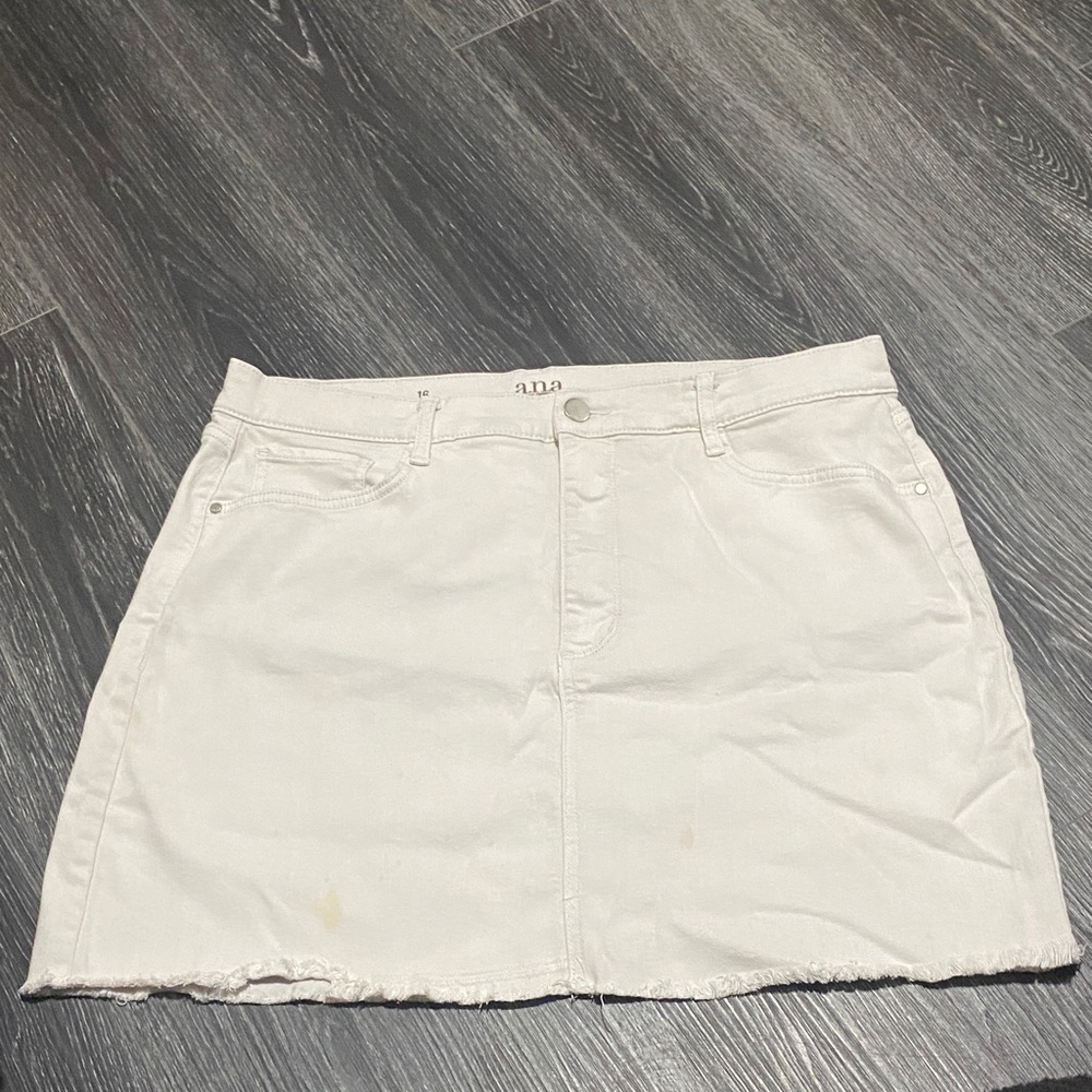 a.n.a White Denim Mini Skirt